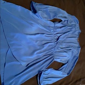Blue long sleeve short dress